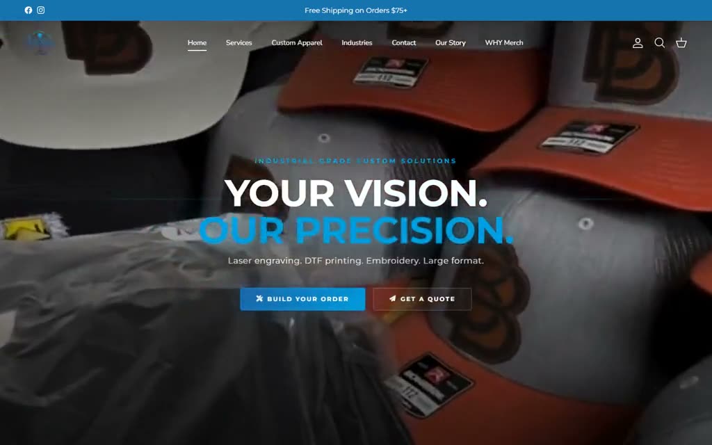 The Direct Laser Source website homepage
